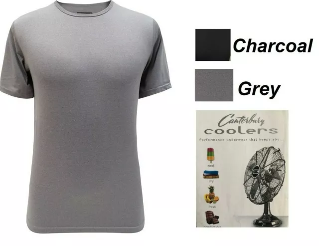 mens baselayer t shirt Canterbury Coolers gym fitness cycling cricket Grey