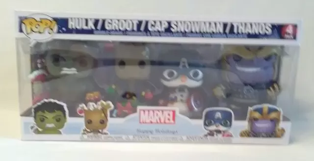 Funko Pop! Marvel: Holiday - Hulk, Groot, Captain America Snowman and  Thanos - 4PK - Marvel Comics - Figurine en