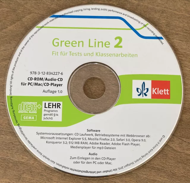 green line 2 Fit für Tests und Klassenarbeiten CD Klett 978-3-12-834227-6