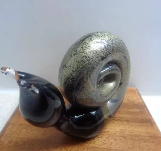 Vintage 'Isle Of Wight' Art-Glass Snail Figurine W/- Label - Nice ! 3