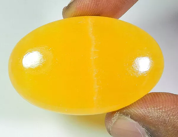 Natural Yellow Lace agate Oval Jasper Cabochon Loose Gemstone 26X42X08MM U107