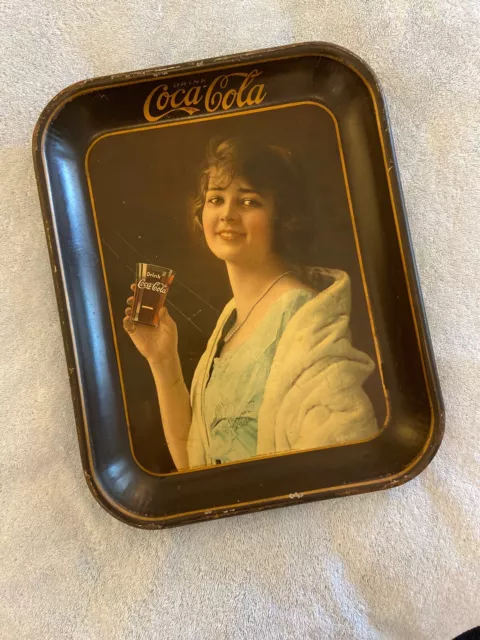 Coca Cola Original Antique 1923 Flapper Girl Advertising Serving Tray