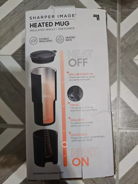 Sharper Image 1012666 Insulated Heated Travel Mug - Black