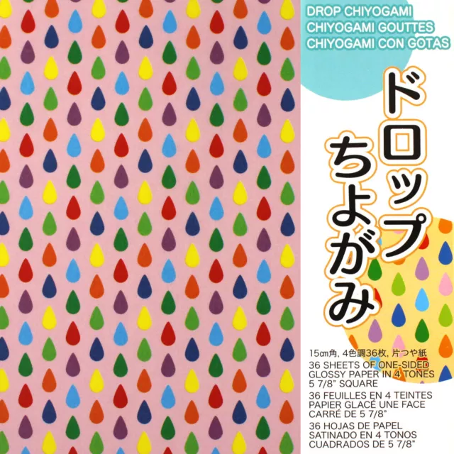 Origamipapier Drop Chiyogami 15 cm, 36 Blatt, japanisches Faltpapier