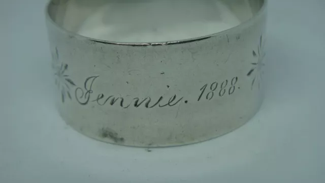 Antique Gorham "Jennie" Sterling Silver Floral Napkin Ring Circa 1888 2