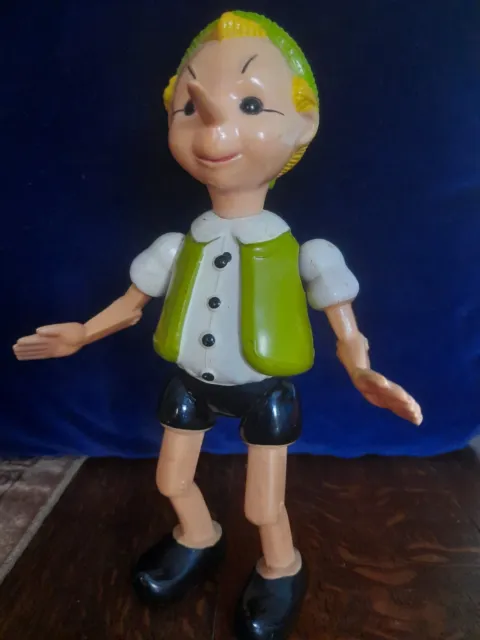 Vintage Rare Russian Soviet Celluloid Toy Doll Pinocchio Buratino 1950s USSR