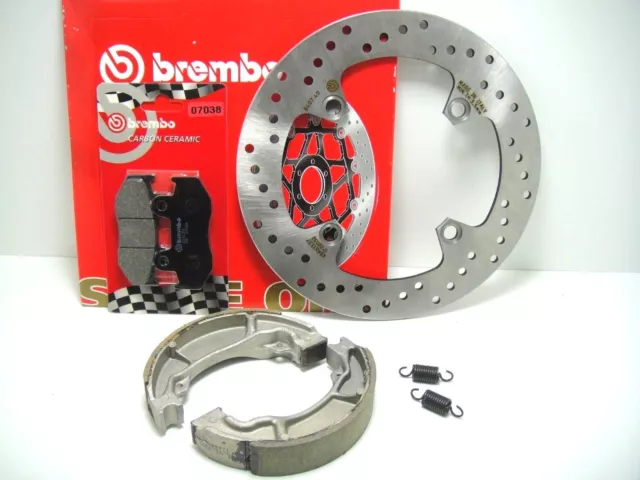 Bre15 Kit Completo Disco Freno Brembo+Pastiglie+Ganasce Ferodo Honda Sh 150 2006