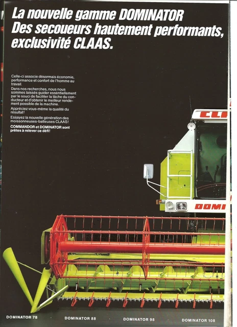 PROSPECTUS GAMME MOISSONNEUSE batteuses CLAAS COMMANDOR DOMINATOR EUR 5 ...