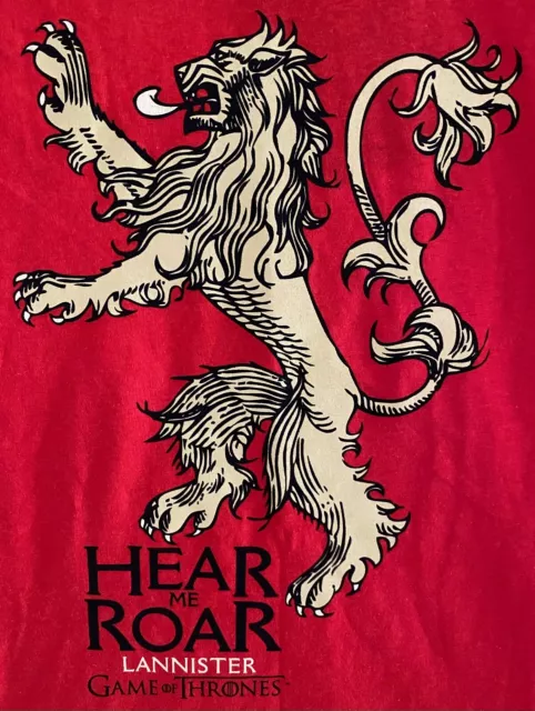 New Official Game Of Thrones Lannister Motto Crest Mens Tshirt Size Small