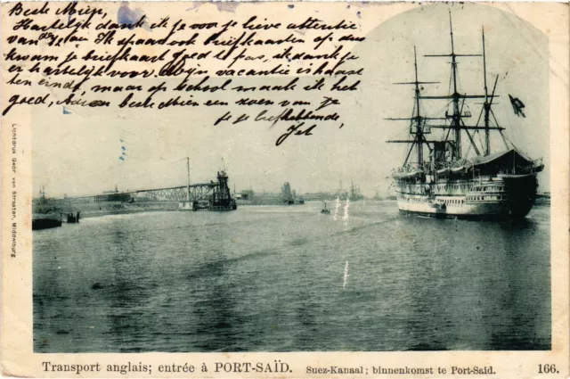 CPA AK PORT-SAID Transport Anglais - Suez-Canal EGYPT (1324022)