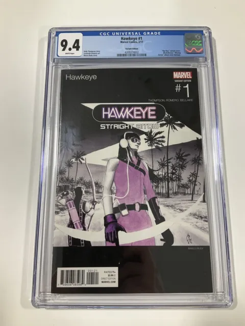 Hawkeye 1 Variant Edition CGC 9.4 White Pages 2017 Marvel Comics
