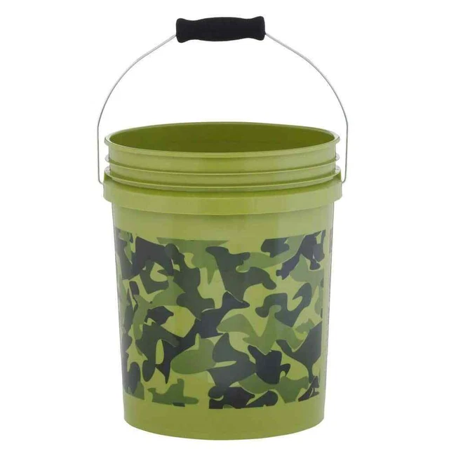 Contenedor de cubo de pintura para bañera de camuflaje almacenamiento al aire libre campamento multiuso 5 galones.