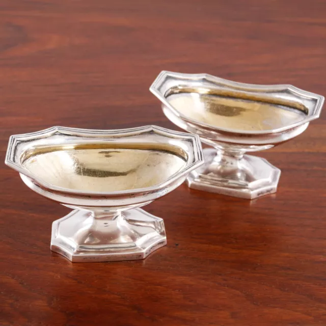 2 Walter, John Barnard English Sterling Silver Master Salt Cellars 1889 No Mono
