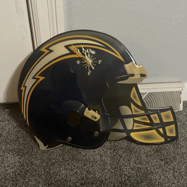 San Diego Chargers NFL Football Wooden Helmet Clock 15”x19”