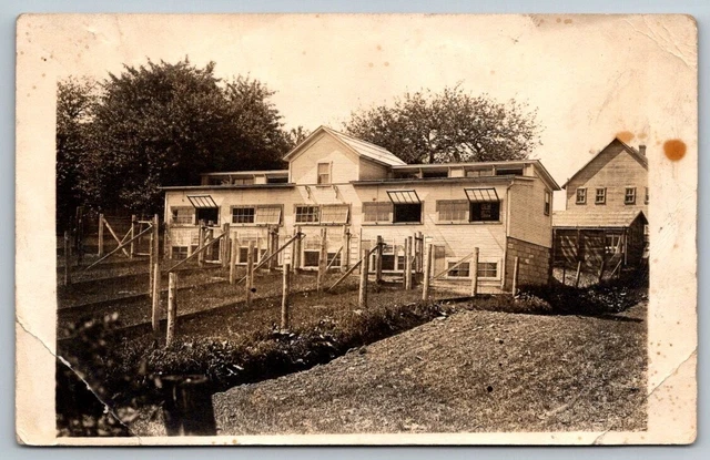 RPPC  Antique Large Chicken Coop - Real Photo Postcard  c1917