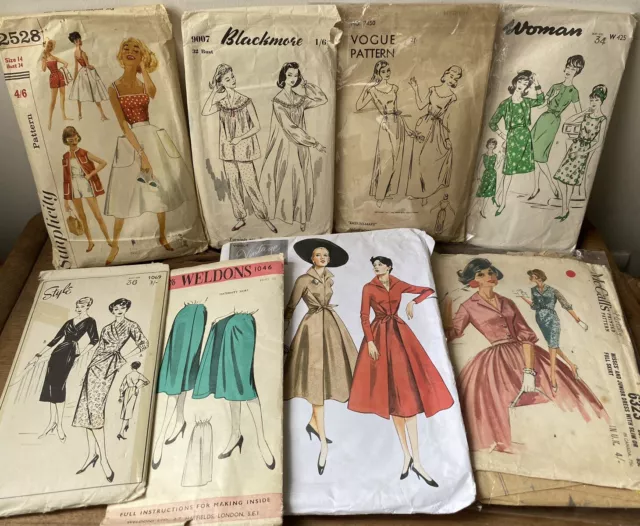 44 Vintage Sewing Patterns Job Lot Bundle 50s 60s 70s 80s 90s Vogue Butterick…