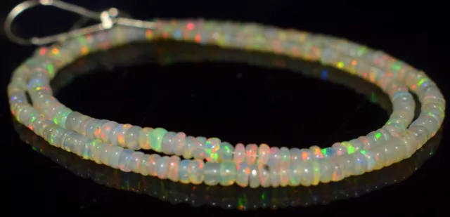 3-3mm Natural Opal Ethiopian Fire Roundel Loose Gemstone Beads Strand 16"