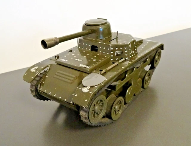 Jouet Mécanique En Tôle Joustra - Tank Tchad à Clé - Fonctionne - Vintage