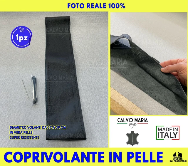 Coprivolante In Pelle Microfibra - Universale Per Diametro 38cm, Cucito A Mano | Grigio, Con Ago E Filo - Foto 8