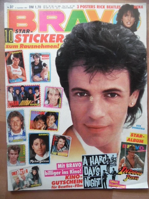 BRAVO 37- 1984 Rick Nena Beatles Indiana Jones Billy Idol Selleck Bronski Bela B