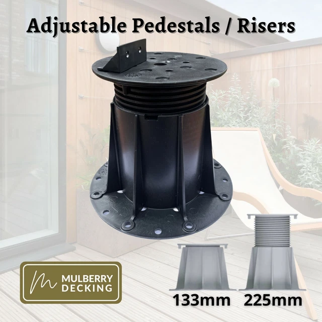 ADJUSTABLE DECKING PEDESTAL for Composite & Timber Joists (133225mm
