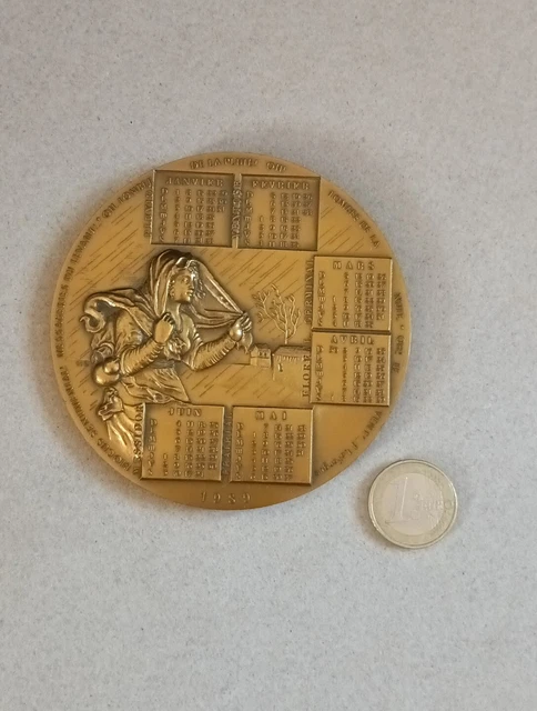 Médaille En Bronze Française 1989 - Conseil Economique Et Social Par Chauvenet, Diamètre 70mm