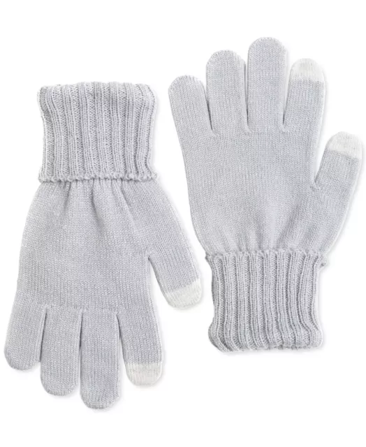 Style & Co Women's Grey Solid shine Gloves Touch Screen Compatible