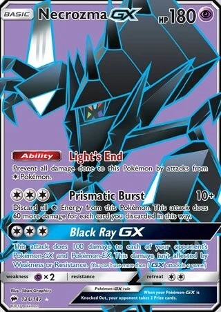 Necrozma GX 134/147 Ultra seltene Pokémonkarte (brennende Schatten)