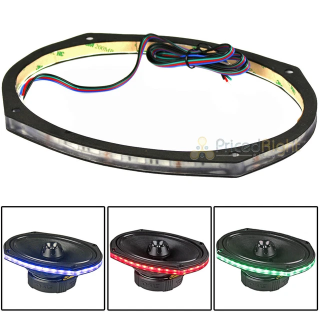 DS18 6x9" RGB LED Speaker Ring 1/2" Spacer DS18 LRING69 Waterproof Accent Single