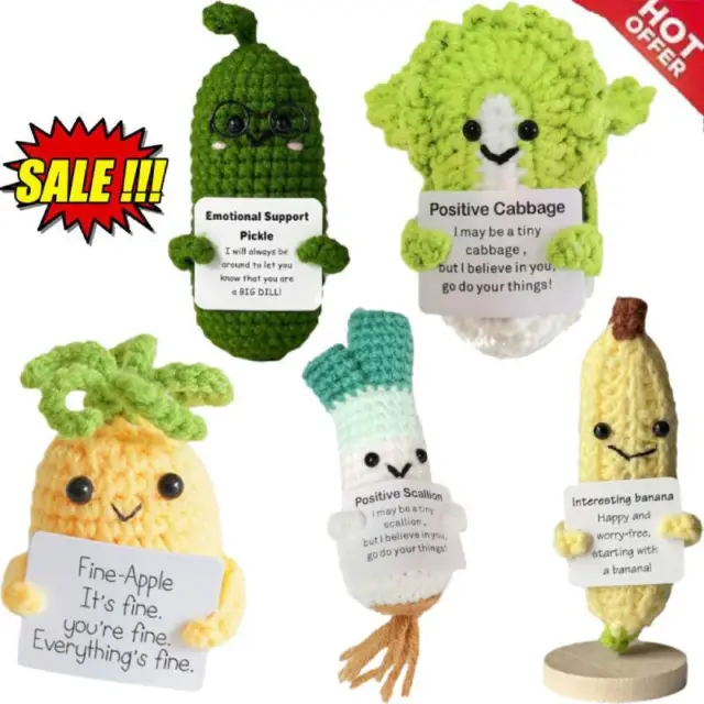 Handmade Emotional Support Pickled Cucumber Gifts ,Crochet Emotional  Support