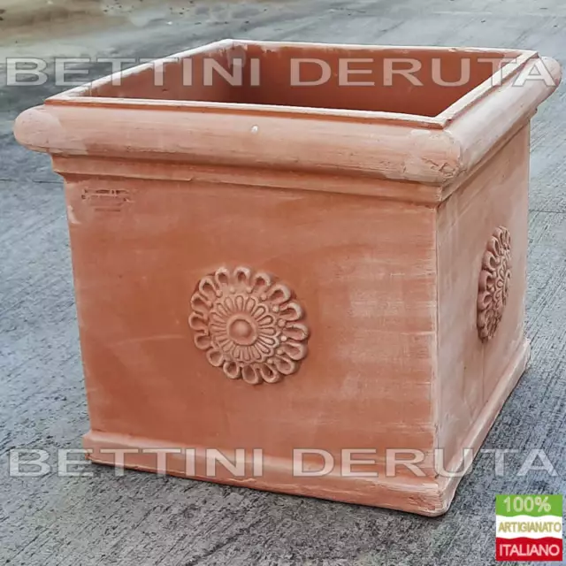 Vaso quadrato quadro Cubo in terracotta Fioriera piedini Omaggio resistente Gelo