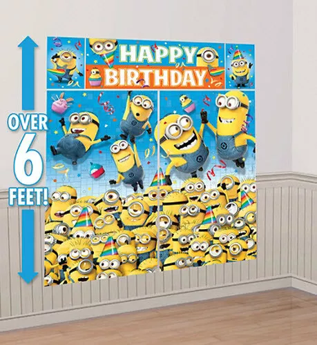 DESPICABLE ME SCENE SETTER Birthday Party supplies photo BACKDROP  Minions Gru