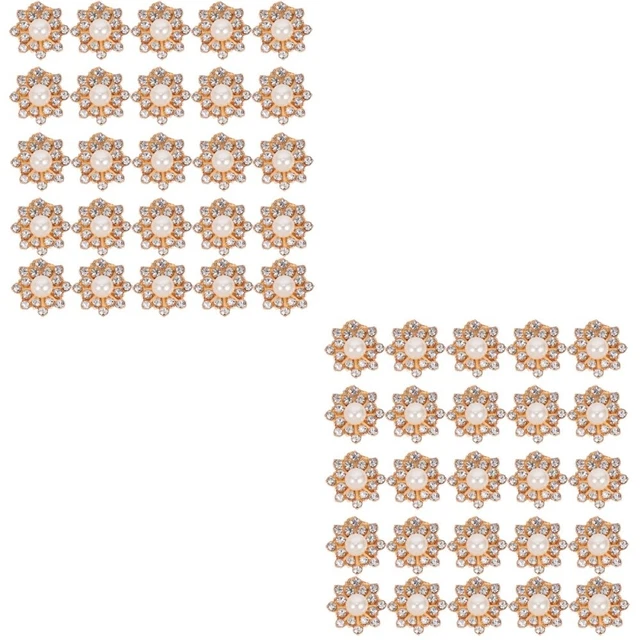 60 Pcs Decorative Clothes Buttons Snowflake Drill Buckle Hand Decor Manual