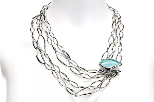 ALEXIS BITTAR 133843 Silver Multi strand Link Necklace