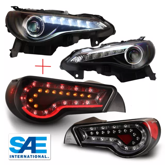 LED Headlights +Tail Lights Set For 2013-2016 Scion FR-S/ Subaru BRZ w/ LED DRL