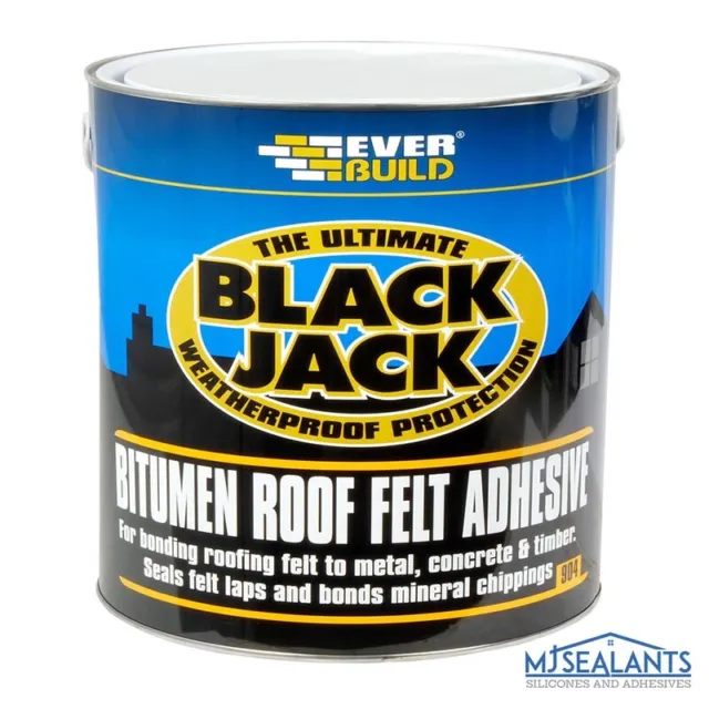 Everbuild Black Jack 904 Bitumen Roof Felt Adhesive 1L Roofing Sealing Repair