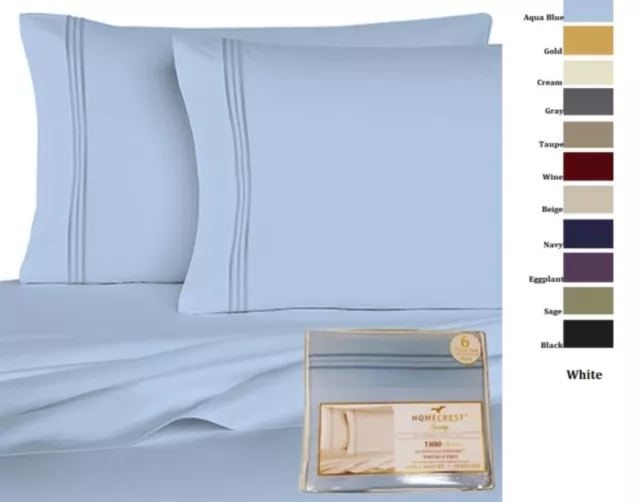 Bed Sheets Luxury Supreme 6 PC Sheet Set Sizes Queen King Assorted Colors