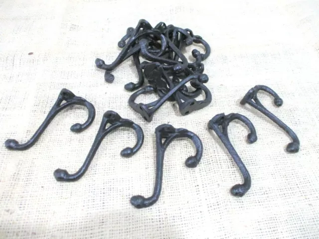 15 Black Coat Hooks Hat Entry Way Hall Tree Keys Storage Organization Cast Iron