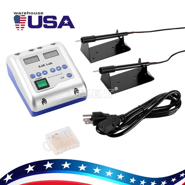 Dental Lab Electric Knife Wax Carving Pencil Waxer SJK with 6 Tips &2 Pens