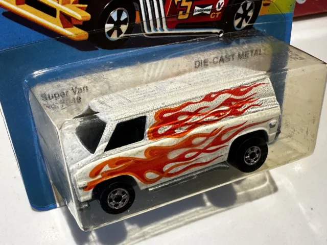 1981 Hot Wheels White Super Van With Flames Supervan Blister Pack BP MOC 3