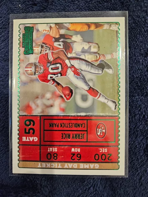 2022 Panini Contenders - Game Day Ticket Emerald #GDT-JRI Jerry Rice
