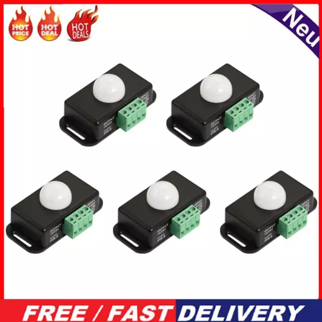 DC 12V 24V 6A PIR Motion Sensor Switch Automatic for LED Strip Light (Black