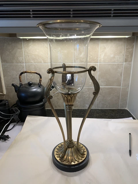 Decorative Crafts Inc. Brass Hurricane Lamps Set of 2