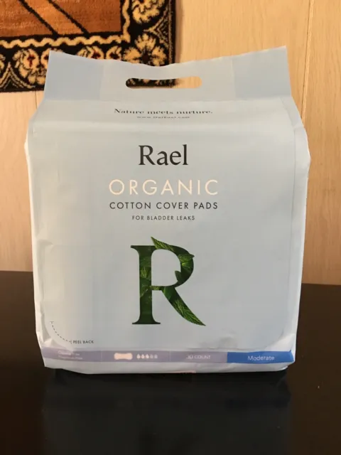 Almohadillas de cubierta de algodón orgánico Rael 30 unidades moderadas NUEVAS