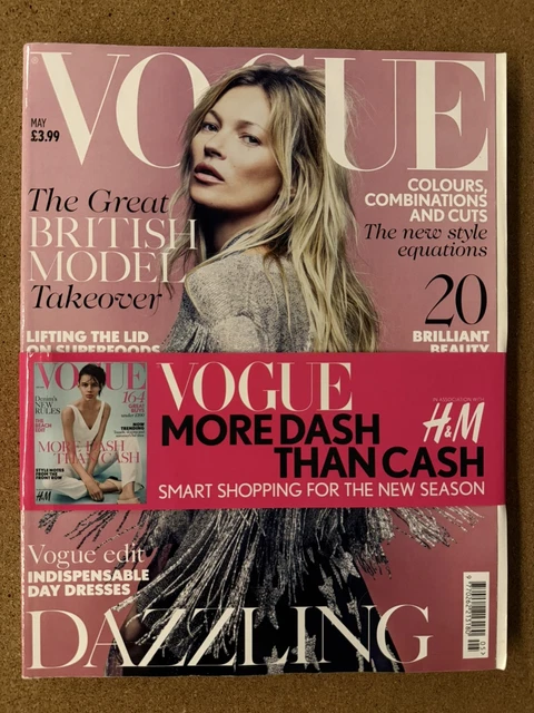 VOGUE UK MAGAZINE Kate Moss May 2014 Vintage British Fashion