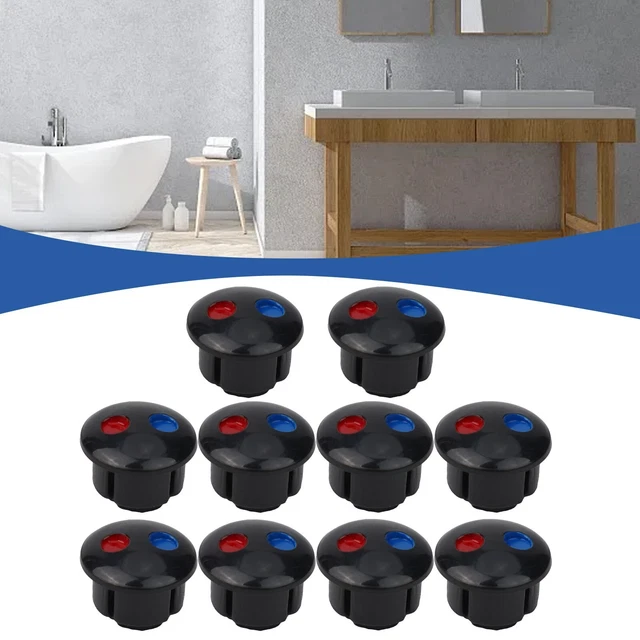 10 Tappi Indicatori Per Rubinetto In ABS – Rosso E Blu, Acqua Calda E Fredda, Per Bagno E Cucina