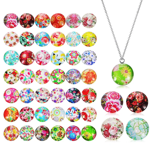 50 Pcs Glass Cabochons Glass Domes Cabochons Stones Craft Gems Crafts Making