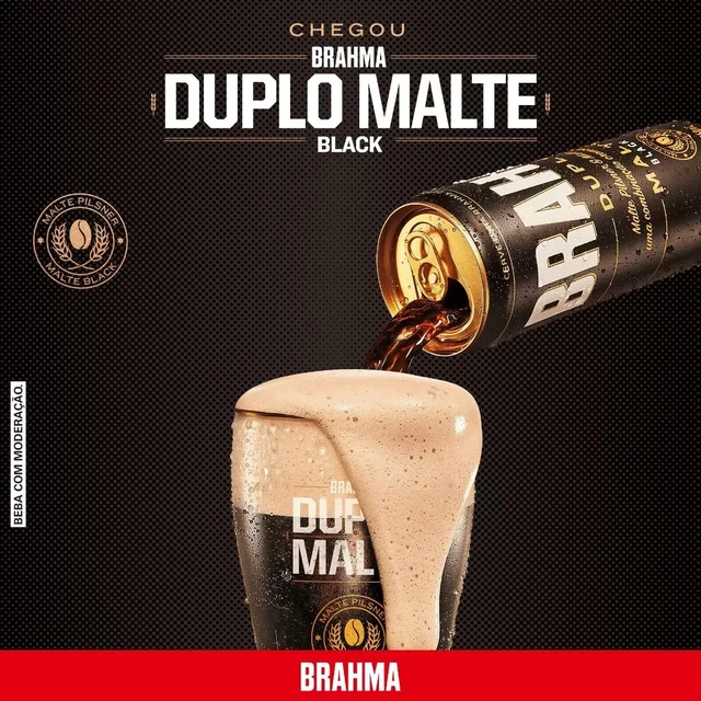 12 UNIDADES Cerveja  BRASILEIRA Brahma Duplo Malte Black 350ml