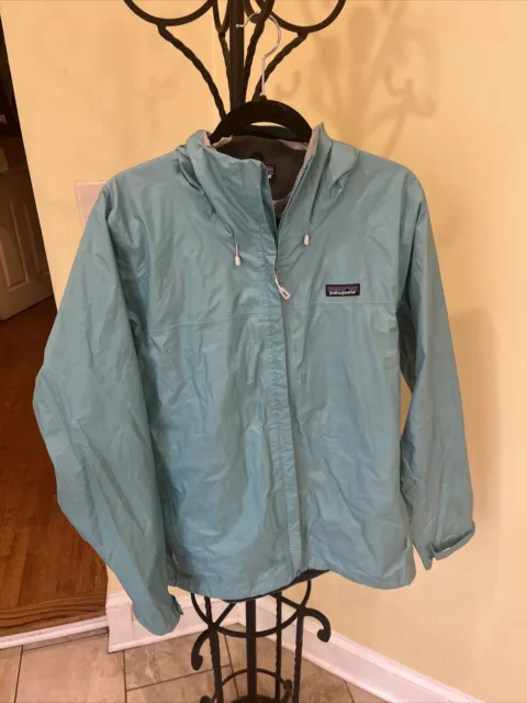 Patagonia Women's Torrentshell Rain H2No Jacket Cyan Size XL Full Zip Hooded