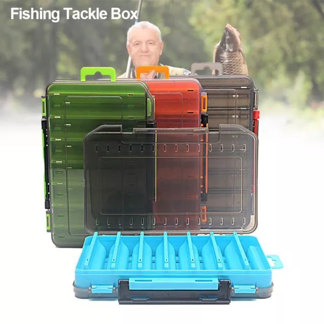 Double Sided Fishing Tool organizer Fishing Tackle Box Lure Hook Storage Case